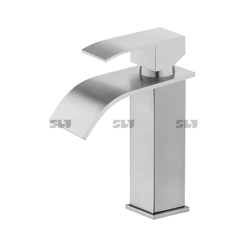 Sly China Supplier Stainless Steel Square Bathroom Faucet for Washroom Basin and Sink Water Mixer