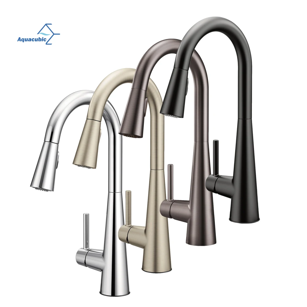 Manufacturer Cupc Lead Free Brass NSF 61-9 Single Handle Water Mixer Tap Pull Down Kitchen Faucet