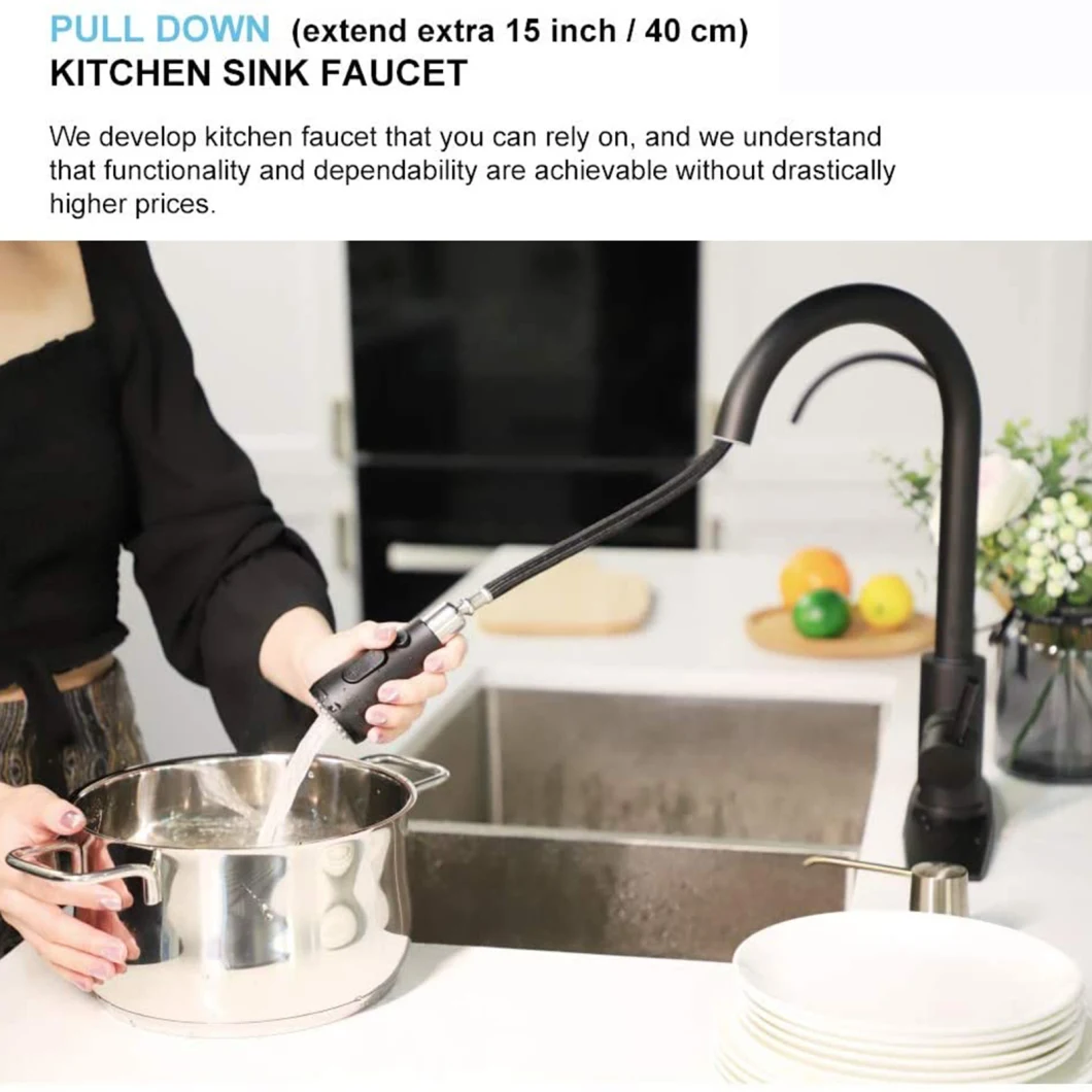 Wholesale Matte Black Mixer Tap Kitchen Basin Sink Water Faucet
