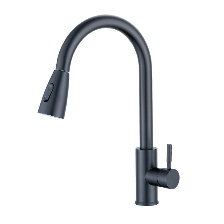 Pull Down Sprayer Kitchen Faucet Black Sink Faucet with Pull out Sprayer Single Hole and 3 Hole Deck Mount Single Handle Copper Kithen Faucet