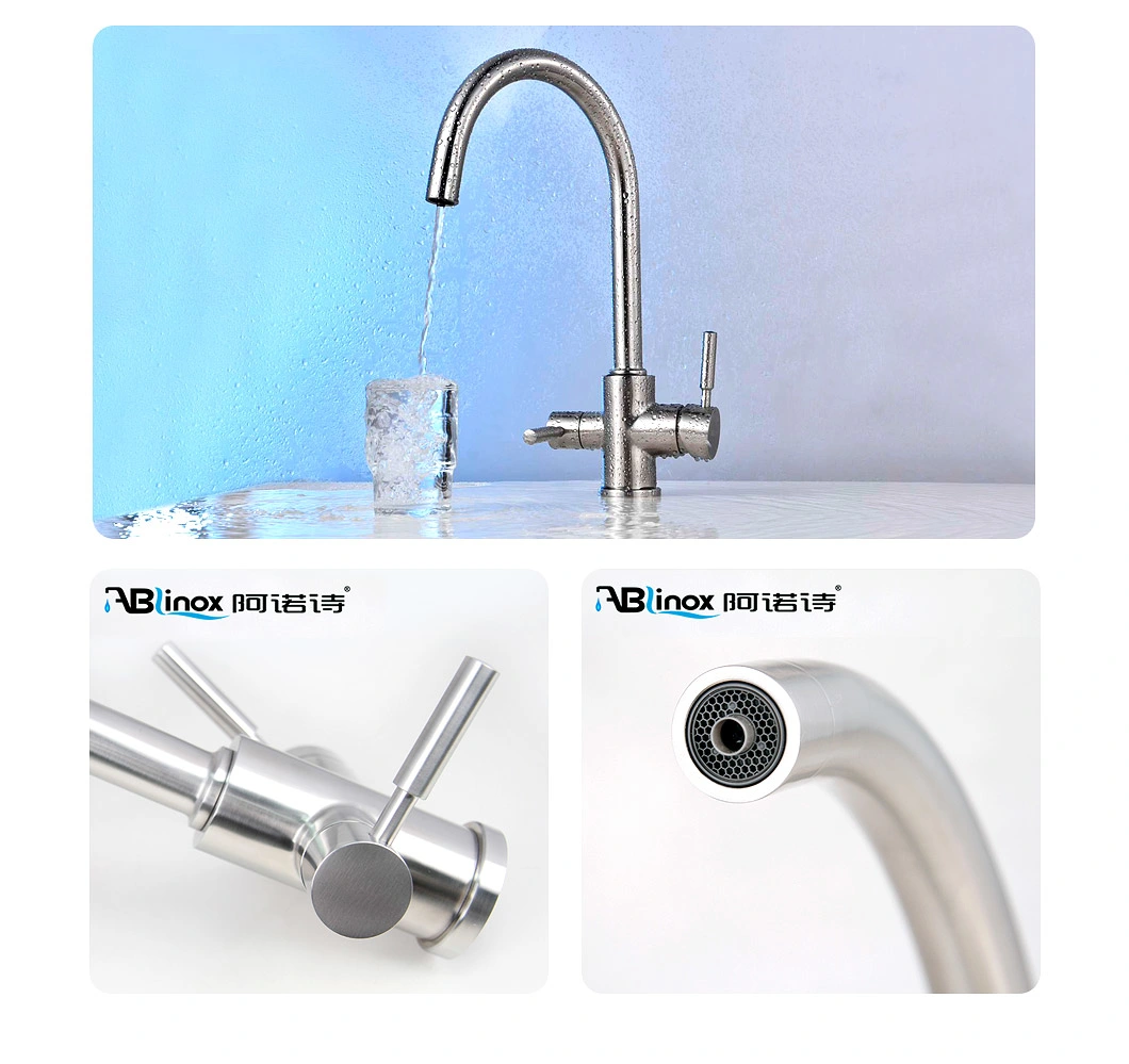 Ablinox Factory Direct Precision Casting Kitchen Accessories Water Basin Stainless Steel Shower Single Handle Faucet Sink Kitchen Mixer Tap