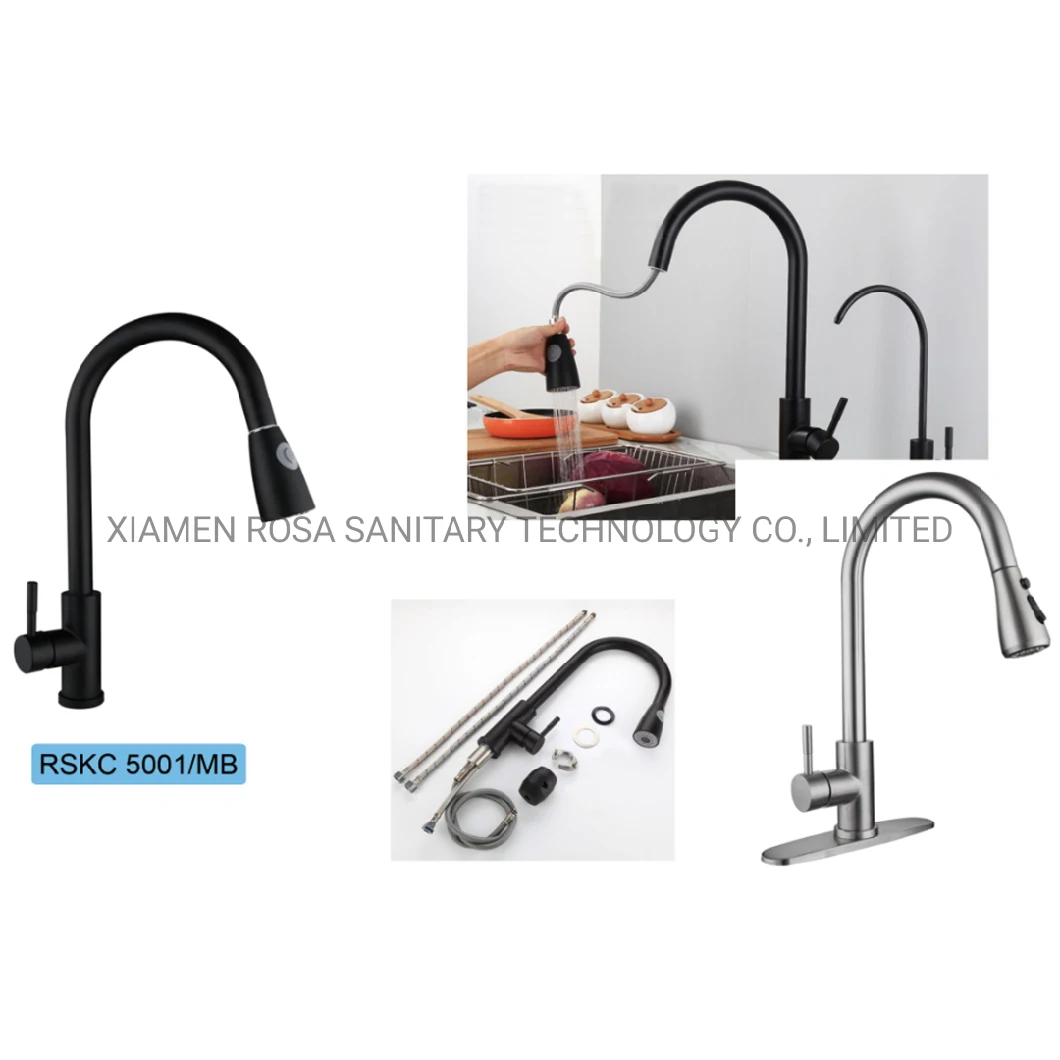 Kitchen Faucet with Pull Down Sprayer Brushed Nickel, High Arc Single Handle Kitchen Sink Faucet with Deck Plate, Commercial Modern Stainless Steel