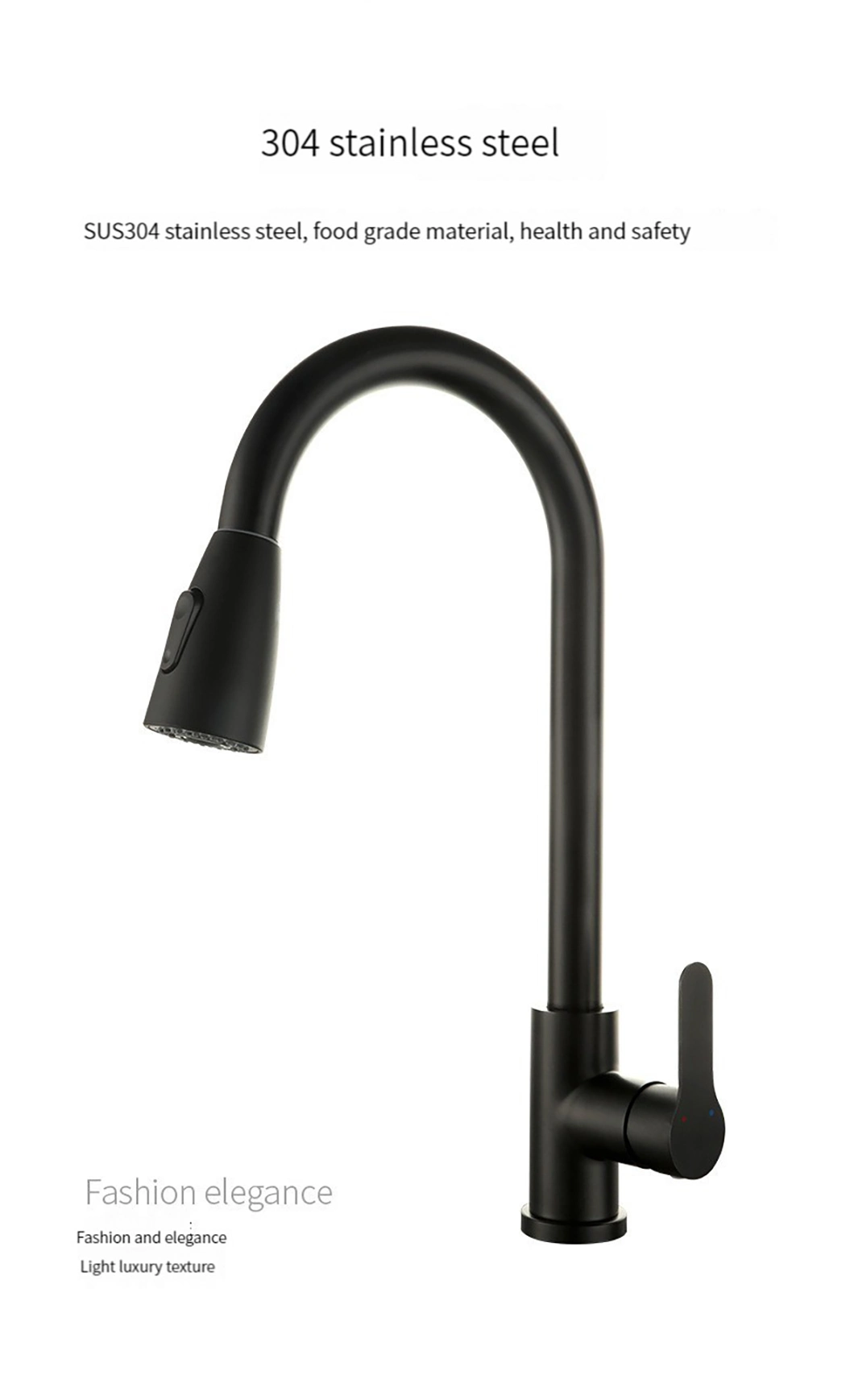 Pull Down Sprayer Kitchen Faucet Black Sink Faucet with Pull out Sprayer Single Hole and 3 Hole Deck Mount Single Handle Copper Kithen Faucet