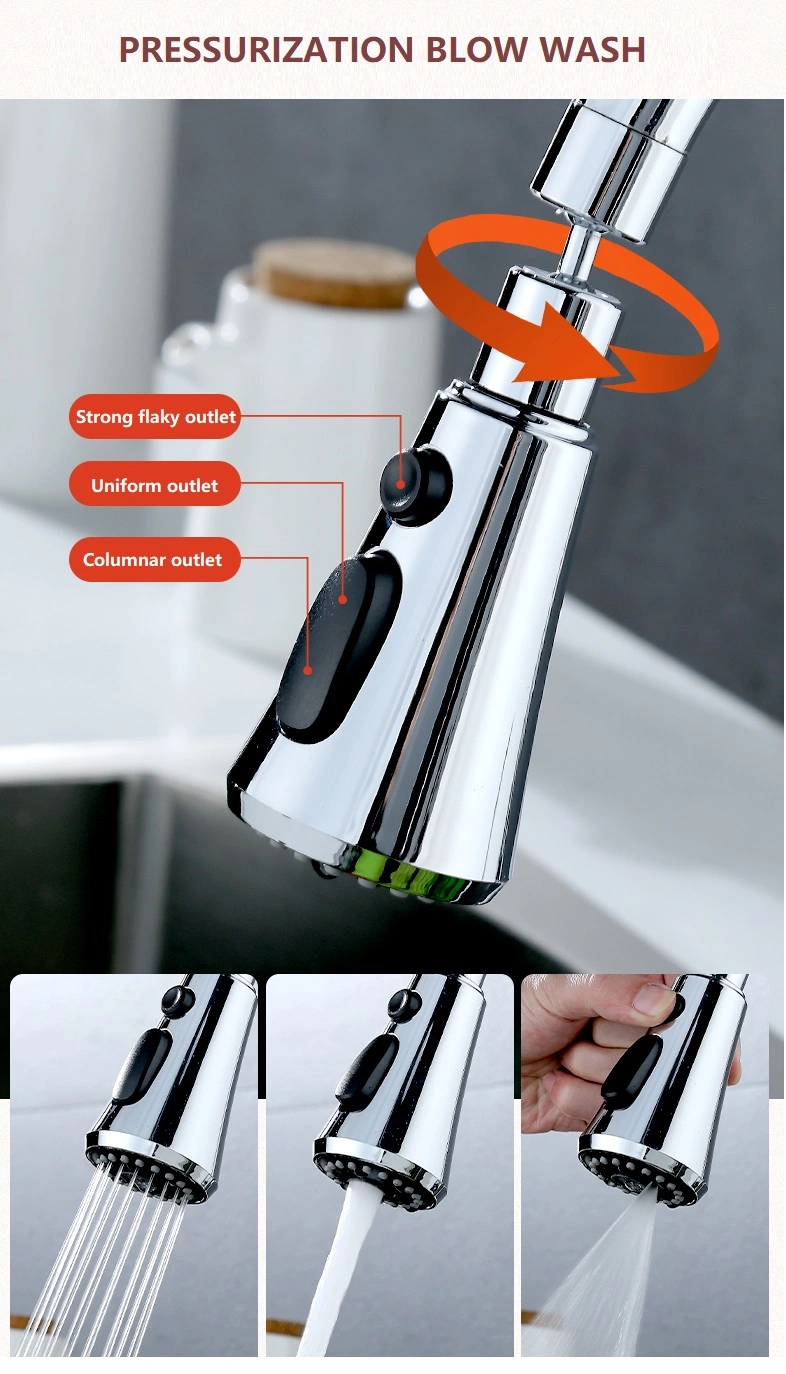 Kitchen Faucet Hot and Cold Stainless Steel Water Tap Single Handle Mixer