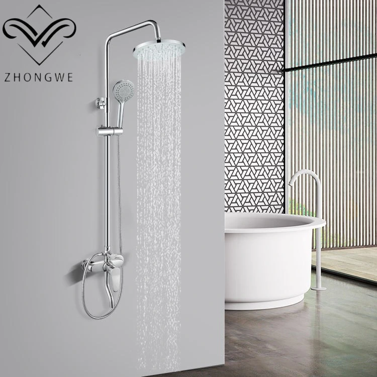 Exposed Rain Rainfall Bathroom Head Tapware Mixer Thermostatic Control Complete Brass Shower