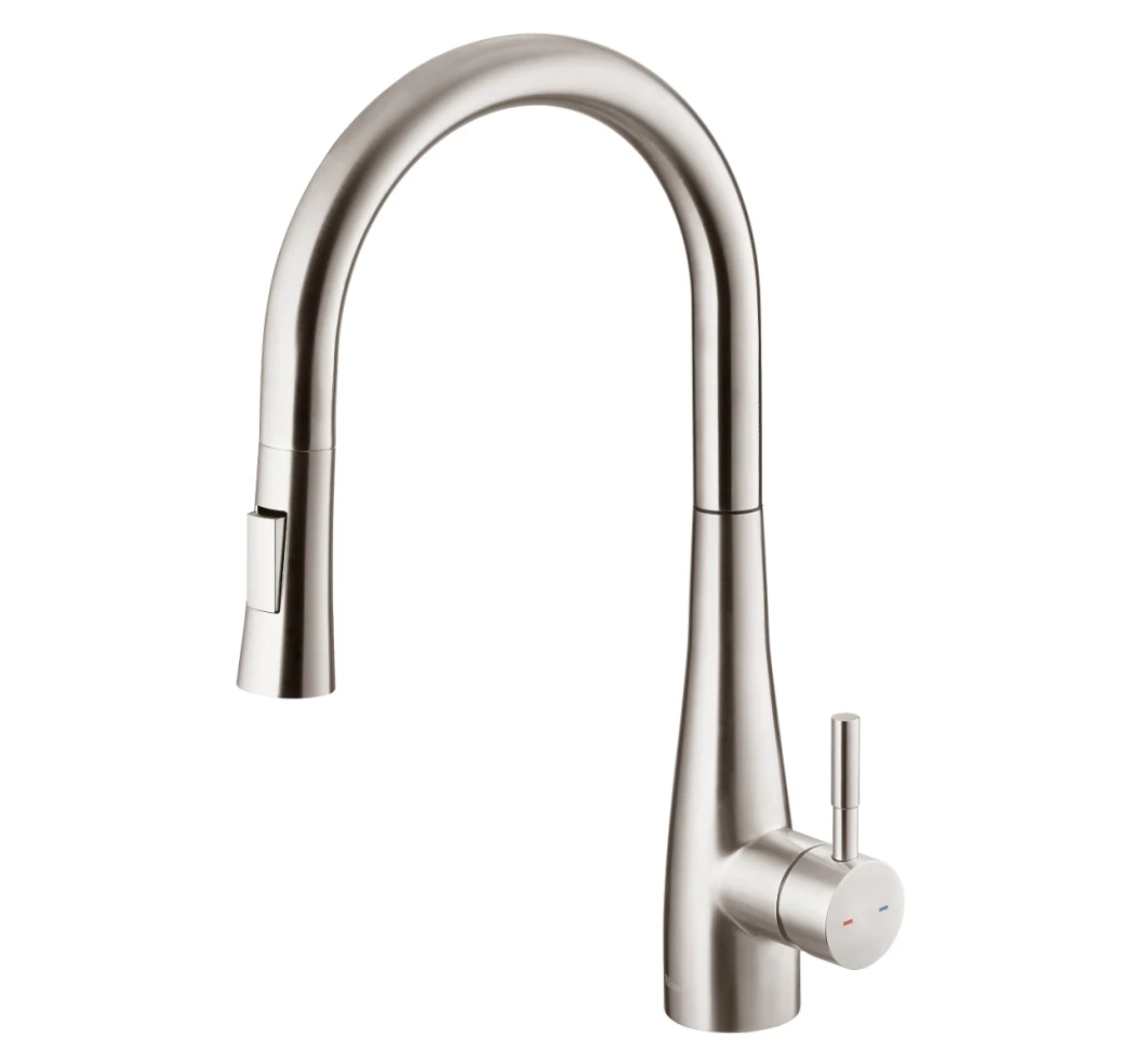 Good Price Goose Neck Pull Down Pull out Kitchen Tap 304 Stainless Steel Brushed Nickel Kitchen Faucet