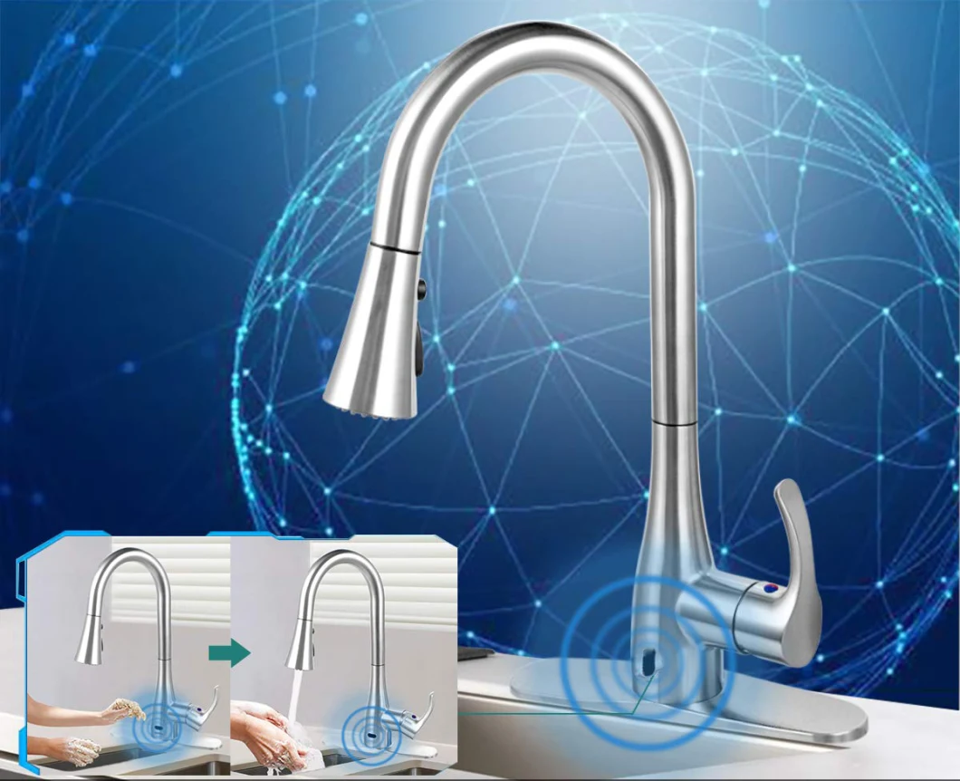 2022 New Automatic Taps Smart Infrared Faucet Sensor Water Mixer Tall Size for Bathroom Sink Touchless Kitchen Sink Faucets