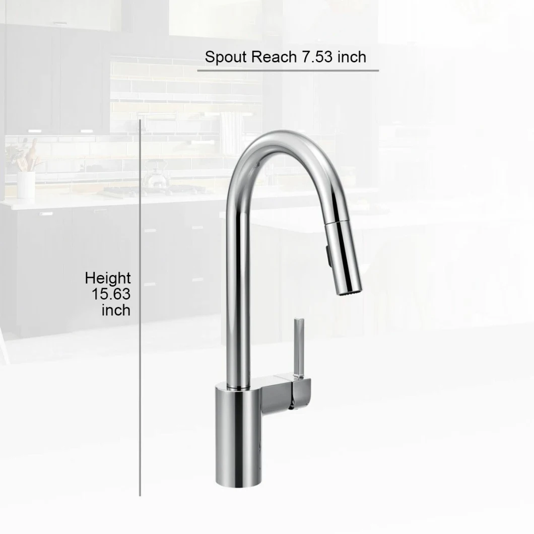 USA Cupc Certified Gold Color Single Handle Pull Down Kitchen Sink Faucet