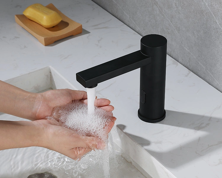 Bathroom Desk Mounted Chrome Matt Black Wash Basin Tap Auto Sensor Touchless Faucet