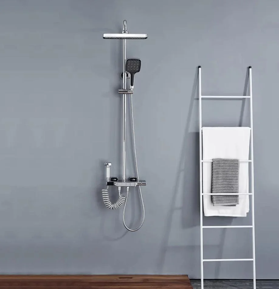 Piano Shower Set Digital Smart 4 in 1 Shower Set Wall Mounted Thermostatic Shower Mixer Set with 4 Valve