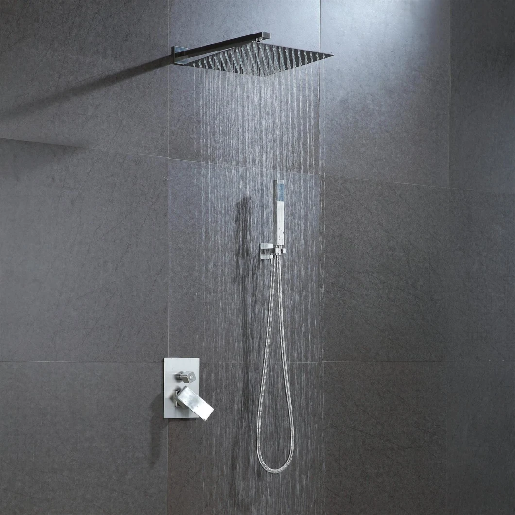 Concealed Shower Set with Ultra Thin 2mm Thick Square Shower Head
