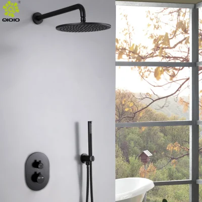 광동 뜨거운 판매 두 가지 방법 Waterfull 비 304 스테인레스 스틸 벽에 숨겨진 욕실 샤워 꼭지 온도 조절 믹서 샤워 세트 시스템